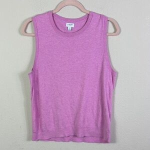 J. Crew Sleeveless Classic Shell Sweater Heather Rose Quartz size Large
